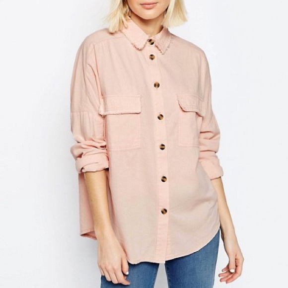 ASOS Tops - 🌈(2/$30) asos • button down shirt with raw hem